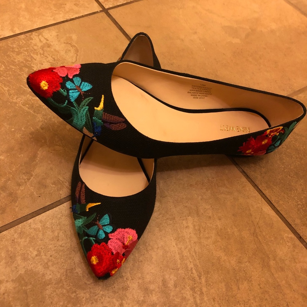 Nine West Suziella Floral Ballet Flats,